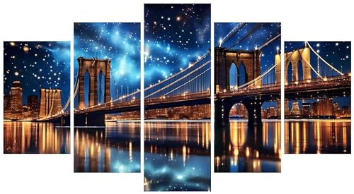Broderie diamant painting puzzle art de prestige en 5 pièces panoramiques