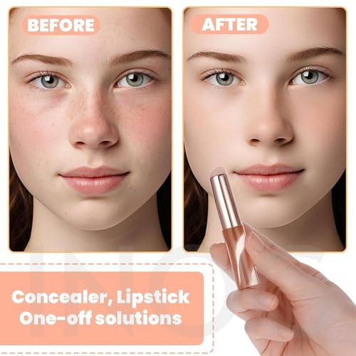 Image of INOG 2pcs Silicone LipBrush LipApplicator with Cap Elastic Silicone LipBalm Applicator Reusable LipMask Applicator LipSmudge Brush for Lipstick LipGloss LipTint LipMask LipMakeup Brush(Rose Pink)