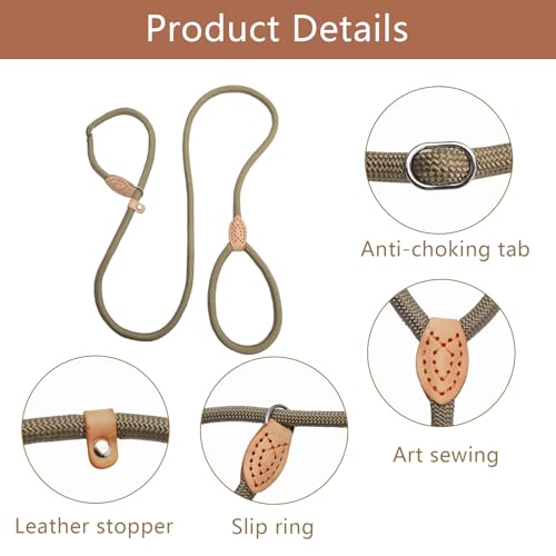 Retrieverleine mit Zugstopp & Hundebürste – 150 cm Hundeleine mit Halsband, einstellbare Anti-Würgen Trainingsleine für kleine & mittlere Hunde, 2-in-1 Leine für Spaziergänge & Pflege