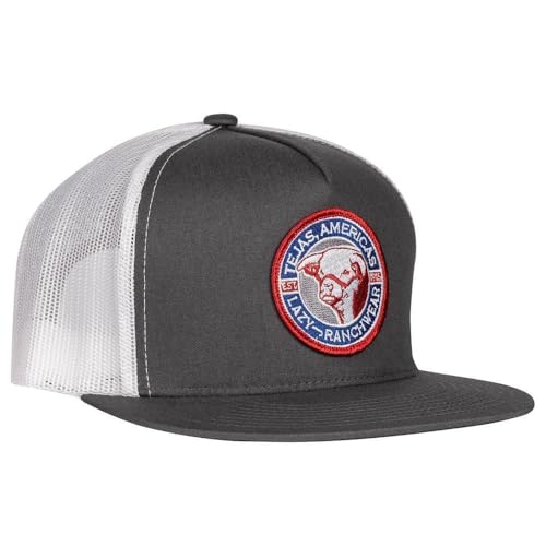 Lazy J Ranch Charcoal Grey & White Tejas Classic Five Panel Trucker Hat - Adjustable Unisex Country Hats Vintage Trucker Hat