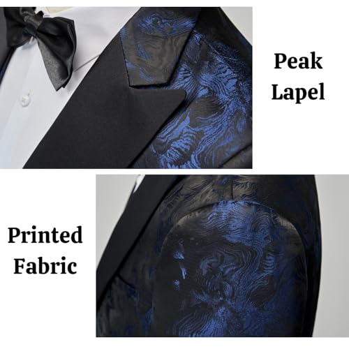 UNINUKOO Men's 3 Piece Suit Formal Dinner Classic Wedding Prom Regular Fit Peak Lapel Tuxedo for Men3