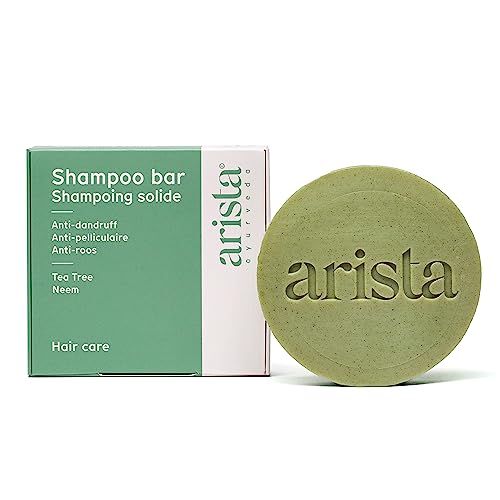 Arista Champú sólido anticaspa | Champú anticaspa vegano Ayurveda | Aceite de árbol de té,...