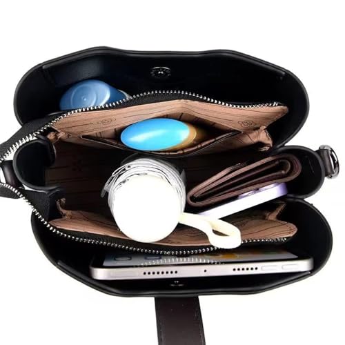 Image of Bucket Bag for Women,Trendy Bucket Crossbody Bag Small Vintage Elegant Tote Bag Women's Shoulder with 2 Shouder Straps