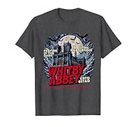 Gothic Whitby Abbey & Flying Bats In Moonlight Graphic With 'Praying In The Dark' Text Print Perfect For Goths Who Celebrate The Supernatural & Like To Visit The Famous Yorkshire Seaside Coast! Lightweight, Classic fit, Double-needle sleeve and botto...