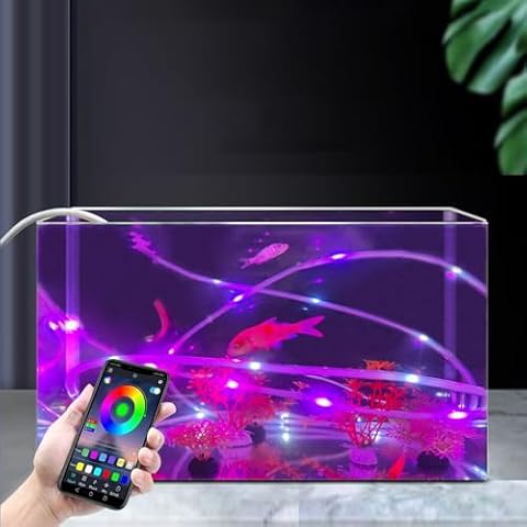 Aquarium Light 5V LED Aquarium Light，Waterproof Fish Tank Light，Aquarium lights for fish tank，6.56 Ft Small Fish Tank Light with 24-Button Remote Control Color Chang, Aquarium Plant Light Cover