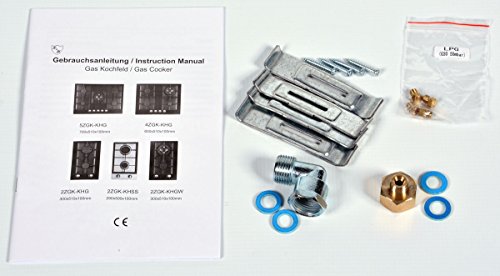 Foto von K&H Glas Gaskochfeld 70cm [5 ZONEN] - Gasherdplatten Erdgas - Wok Brenner - Thermoelement Flammenaustrittssystem - 5Z-KHG - Autark - Gasbetrieben - Gehärtetes Sicherheitsglas - Abschaltautomatik