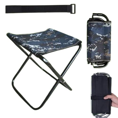 Jukusa Camping Stool with Ultralight Packable Frame, Folding Hunting Stool with Zippered Carrying Bag and Strip (Army Pattern Blue) (B0D9YPFBGV) Amazon Price History, Amazon Price Tracker