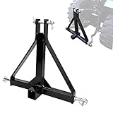 3 Point 2 Inch Receiver Trailer Hitch Heavy Duty Steel Drawbar Adapter Category 1 Tractor Tow Compat