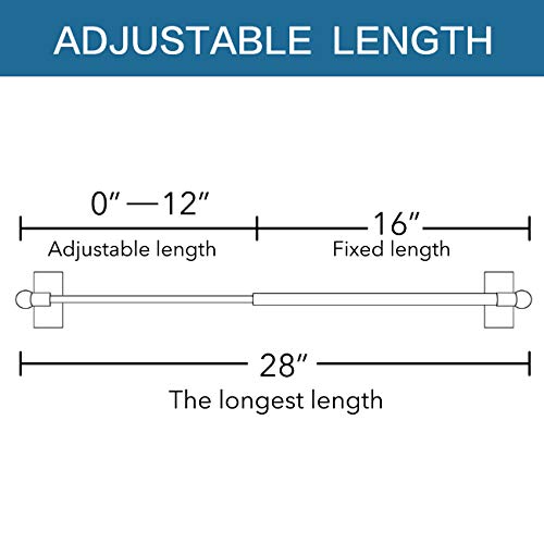 H.versailtex 4 Pack Magnetic Curtain Rods For Metal Doors Multi-Use Adjustable Rods Tool Free For Iron And Steel Place 1/2" Diameter, With Petite Ball Finials (16"-28", Nickel) #TOP5