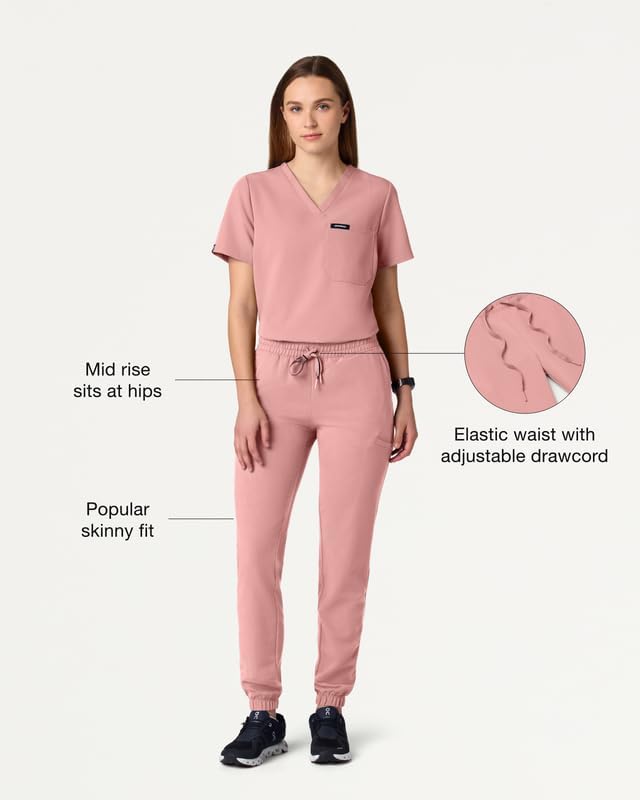 JAANUU Jace Women's 7-Pocket Skinny Scrub Jogger – UltraLAST Fabric, 4-Way Stretch, Moisture-Wicking, Wrinkle Resistant - Image 2
