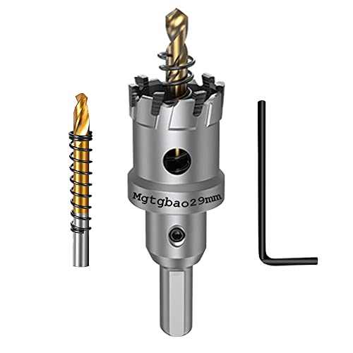 Mgtgbao 1PC 29mm TCT Hole Saw Kit Tungsten Carbide Tipped Hole Cutters Set, 1-1/8'’ Hole Saw Set Heavy Duty for Stainless Steel, Hard Metal , Wood, Plastic, Iron