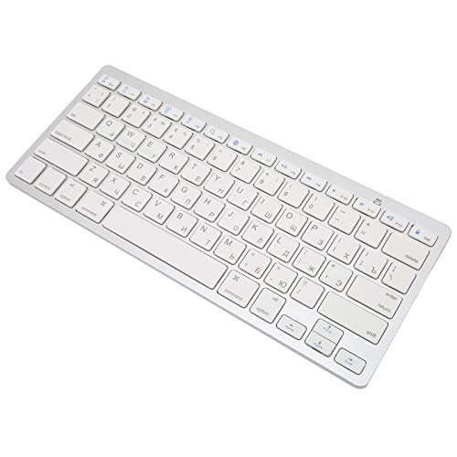 Teclado de Computadora, Pequeño Teclado Inalámbrico Portátil 78 Teclas Larga Vida útil Sistema Múltiple Compatible con OS X para Windows para Android(Ruso) Cover