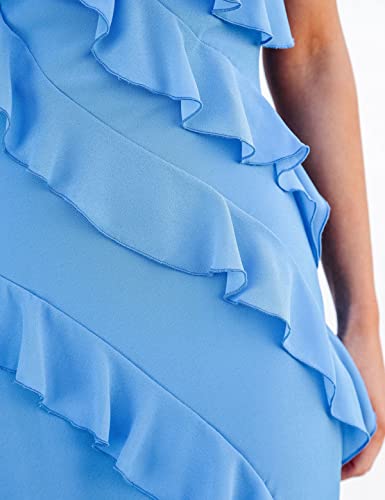 Image of houstil Women's Casual Summer Dress Strap Ruffle Beach Party Maxi Cocktail Evening Holiday Wedding Guest Dresses