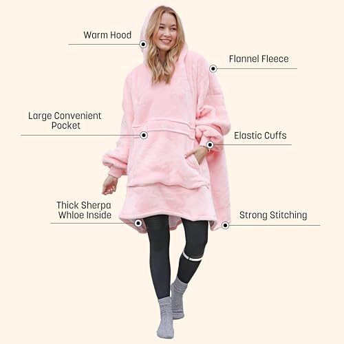 Image of Catalonia Oversized Hoodie Blanket Sweatshirt, Comfortable Sherpa Giant Pullover with Large Front Pocket for Adults Men Women Teenagers Wife Girlfriend