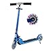 Patinete plegable para niños, altura ajustable, con 2 ruedas LED, luz de aluminio, portátil, para niños y niñas de 4 a 12 años, hasta 80 kg (azul)