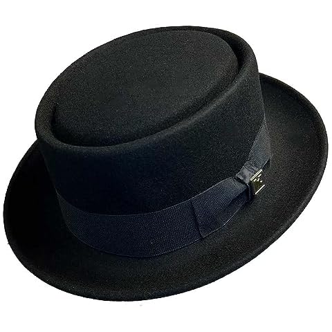 Deadwood Trading Skavoovie - Soft Wool Felt Porkpie Hat (Medium, Black) Cover