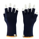 Minus33 Merino Wool Clothing Unisex Merino Wool Fingerless Gloves, Navy, Medium