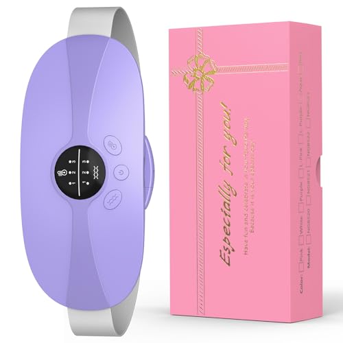 BAMCOO Portable Cordless Heating Pad, 5s Fast Heating, 3 Heat Levels and 3 Massage Modes, Menstrual Heating Pads for Women and Girls (Purple)