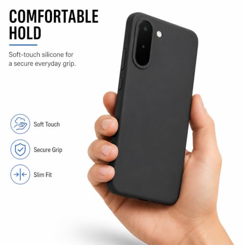 Image of FIRST MART Matte Silicone Back Cover for OnePlus N6x - Black