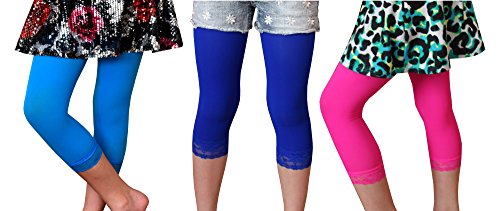 3 Pairs Opaque Nylon Tights Slim Fit Age 6-8 Girls