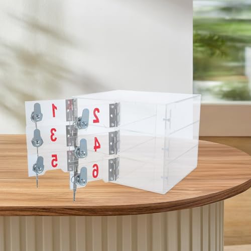 Boîte de rangement verrouillable avec vérification visuelle en acrylique clair - 7