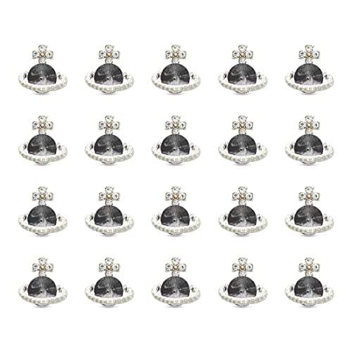 Youteer 20 Pcs Black Planet Nail Art Rhinestone, Luxury 3D Glitters Saturn Shape Design Crystals Nail Art Charms For Acrylic Nails Diy Crafts Nail Art Decorations. #TOP4