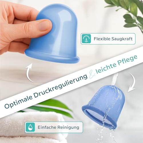 KURGLAS [Das Original] Schröpfgläser Silikon [2 Stück] - Effektive Schröpfen Silikon mit Faszienschaber - Dermatest: Sehr Gut - Schröpfglas - Schröpfset mit e-Book - Gegen Verspannungen & Cellulite