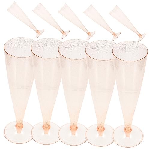 Sosoport 10Pcs Disposable Flutes Elegant Wine Goblets for Weddings Parties for Cocktails Drinks Stylish Design