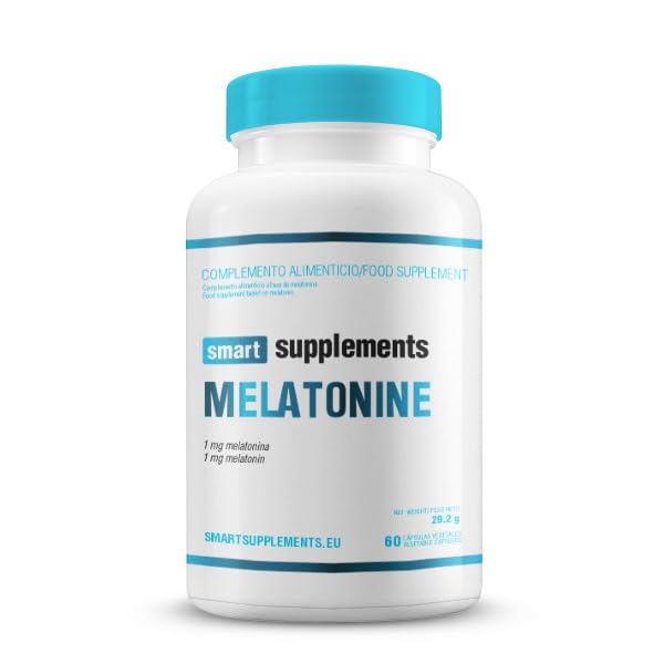 SMART SUPPLEMENTS - Melatonina - 60 Cápsulas Vegetales - Pastillas Naturales para Dormir Bien Adultos - Relajante Natural - Reduce el Tiempo para Conciliar el Sueño