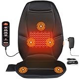CARSHION Back Massager for Chair, Vibration Massage Seat Cushion, Heated Seat Cover for Lower Back, Seat Warmer for Pain Relief, Chair Massager for Office, Gift for Men Women