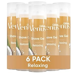 Gillette Venus Relaxing Coconut Shave Gel, Women’s, Shaving Cream, 7 oz Pack of 6 (42 oz total)
