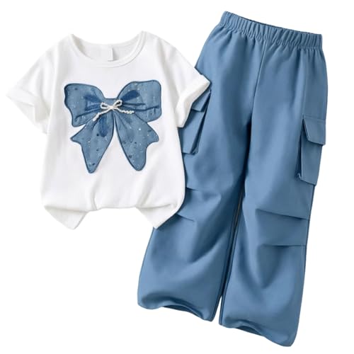 T-shirt imprimé mignon chat et pantalon cargo ado fille 10-16 ans