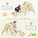 Costzon Climbing Toys for Toddlers, Foldable Montessori Wooden Arch Climber Ladder with Sliding Ramp, Multi-Combination Methods, Rainbow Kids Triangle Climber Play Gym Set for Boys Girls Gift Present