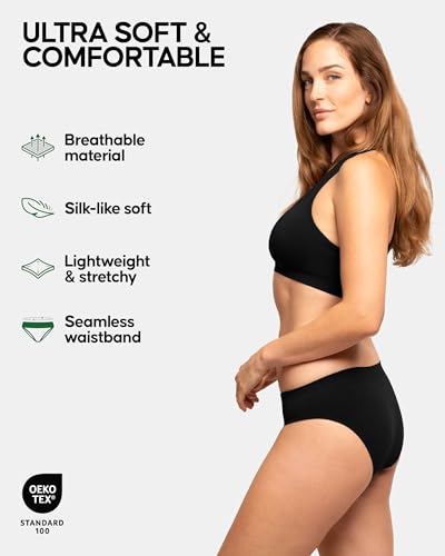 DANISH ENDURANCE Viscose from Bamboo Seamless Bikini Panties for Women 3-Pack2