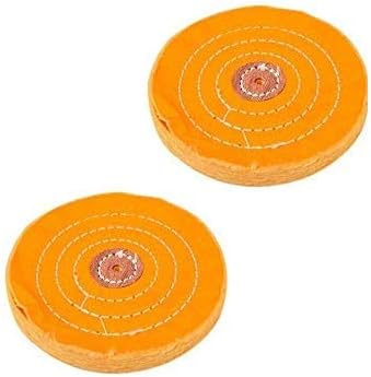 2Pcs Spiral Double-Stitched Buffing Wheel White Polished Wheel Pad Mop Kit Buffer Polishing Grinding Machine Pad 4 inch 3mm Hole