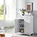 Yaheetech Free Standing Bathroom Cabinet with 1 Drawer 2 Doors and Adjustable Shelf, Wooden Entryway Storage Cabinet, 11.8D x 23.6W x 31.5H in, White