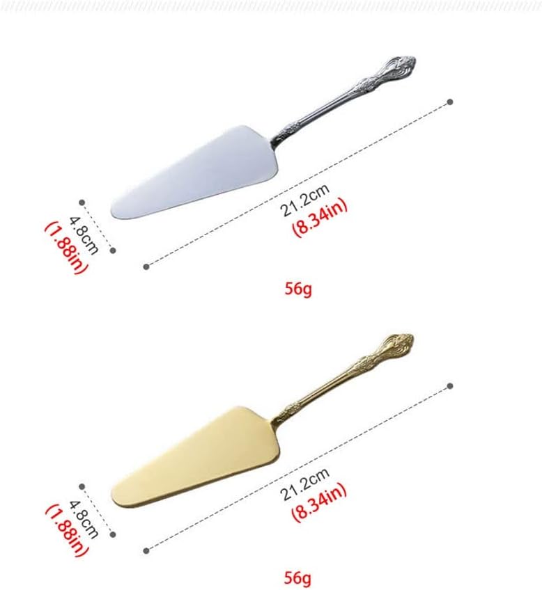 Pizza Cutter Pizza Shovel Stainless Steel Embossed Handle Cake Shovel Retro Bread Knife Pizza Shovel Household Baking Gadgets Pizza Slicer (Color : Gold)
