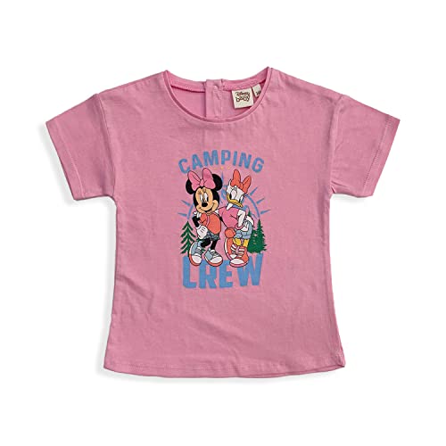 T-shirt Disney Minnie fille en coton rose, le cadeau de naissance idéal