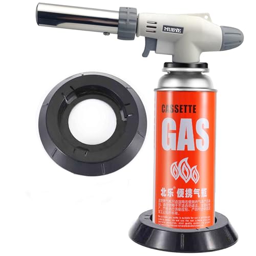 Butane Torch Kitchen Blow Lighter - Japan's Original Culinary Torches Head Chef Cooking Professional Adjustable Flame with Stabilizing Stand for Creme Brulee