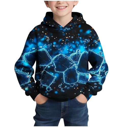 Boys Fleece Hoodies 3D Printed Hooded Sweatshirts Kids Novelty Gradient Graphic Sweatshirt Casual Long Sleeve Pullover