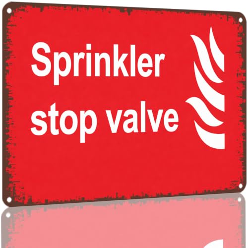 Sprinkler Stop Valve Warning Metal Sign 8X12 Inch