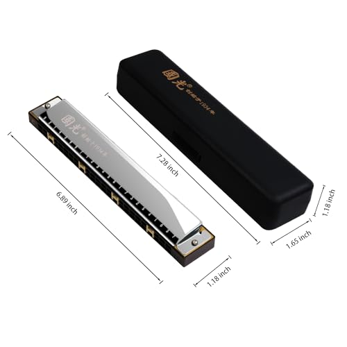 Silver – 24 Holes Tremolo Harmonica Polyphony Diatonic C Key 24 Hole Profession Tremolo Harmonica Beginners Students Aldults with Storage Box Cleaning Cloth - Les Beatles, Paul McCartney, John Lennon, RIngo Starr, George Harrison Silver - 24 Holes Tremolo Harmonica Polyphony Diatonic C Key 24 Hole Profession Tremolo Harmonica Beginners Students Aldults with Storage Box Cleaning Cloth – Image 4