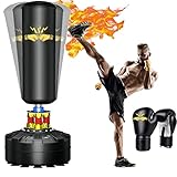 Freestanding Punching Bag, 70''-205lbs Heavy Boxing Bag with Stand, Kickboxing Bag for Adult Youth,