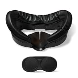 SARLAR VR Facial Interface and Foam Face Pad Cushion and Lens Cover Set Compatible with Oculus Meta Quest 3, Removable Frame and Anti-Leakage Nose Pad Accessories for Clean and Comfort in VR