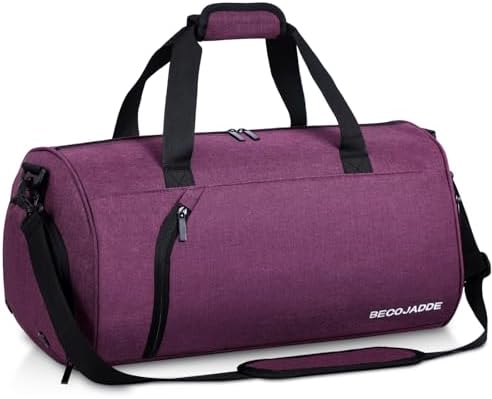 Gym Duffle Bag With Shoe Compartment & Wet Pocket - 15.7x8.7x8.7 Inch, Water-Resistant, 6 Pockets For Travel, Sports, Work