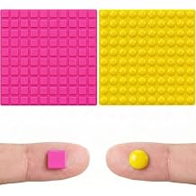 144 Pcs Bump Dots for Visually Impaired Mixed Shapes Bright Pink Square and Yellow Round Tactile Markers Low Vision Aids Braille Stickers for Blind People Elderly Home Use