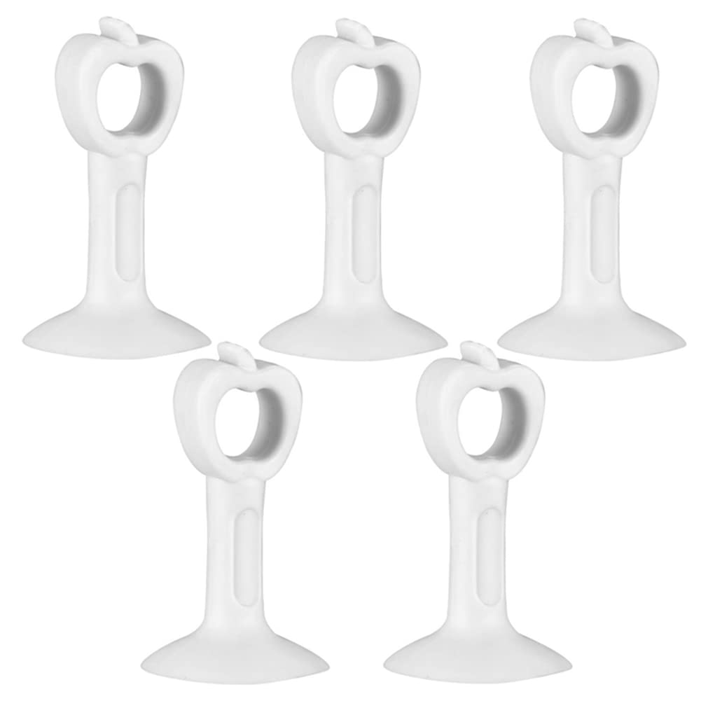 Nvsfzgiyg White 5Pcs Door Wedge Stoppe, Stops, Stoppers,Silicone Stop Suction Cup Type Silent Handle Bumper Wall Protection Pad-Blue 5Pcs||L 75Mm(White 5Pcs)