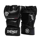 Loe Erwachsene halbe Finger-Boxhandschuhe Männliche Sanda Taekwondo-Boxhandschuhe kämpfen MMA-Boxhandschuhe trainieren Minimalist Schwarz-Weiß-Dreifarbige atmungsaktive Boxhandschuhe