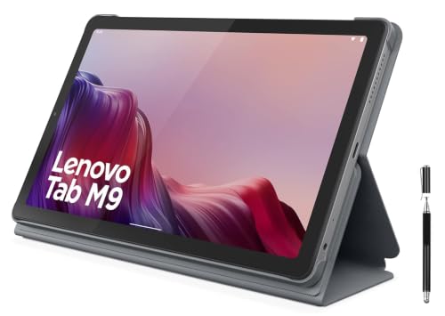 Image of Lenovo Tab M9 Tablet, 9 inch HD, 3GB Memory, 32GB Storage, Android 12 or Later, Long Battery Life, Folio Case Included, Gray with TGY Accessories