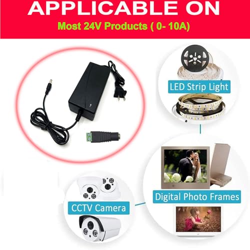 Image of Power Supply, 24V Power Transformers, AC 100-240V to DC 24V 10A Power Supply LED Adapter, 240 Watt Max, for LED Strip Neon Rope String Lights, Computer Project, Recorder, TV Screen